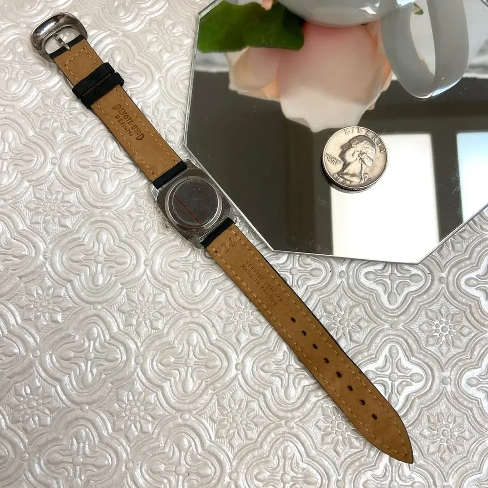 Peyote Bird Santa Fe White Dial Silver-tone Southwest Style Watch Leather Strap